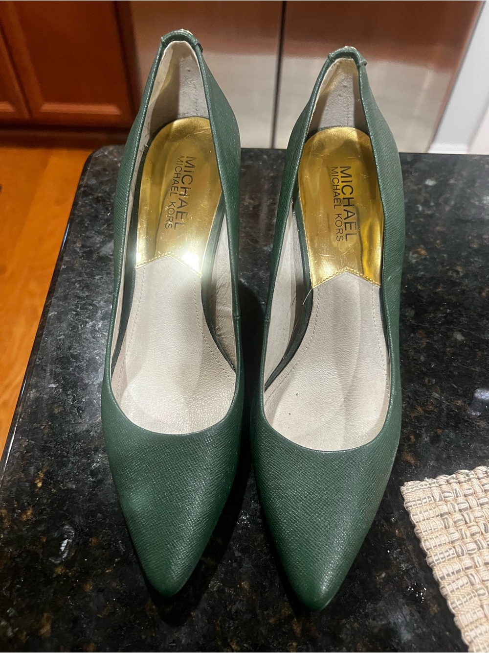 MICHAEL Michael Kors Forest Green Pointed-Toe Pumps